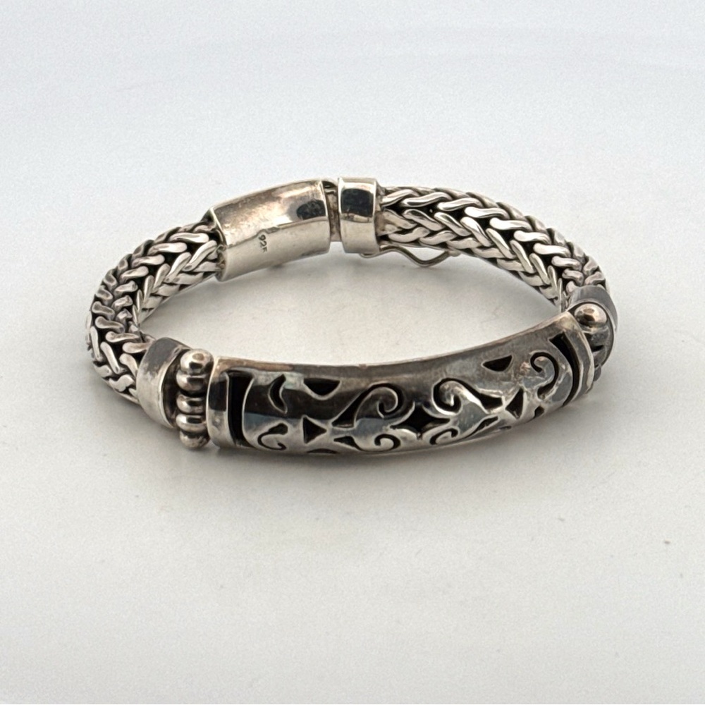 Artisan Handmade Sterling Silver Braided Bracelet 72.7g - Picture 4 of 10